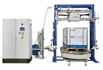 Automatic Vertical Strapping Machine With <em style="color: #710A0C;">Rotary Table</em>