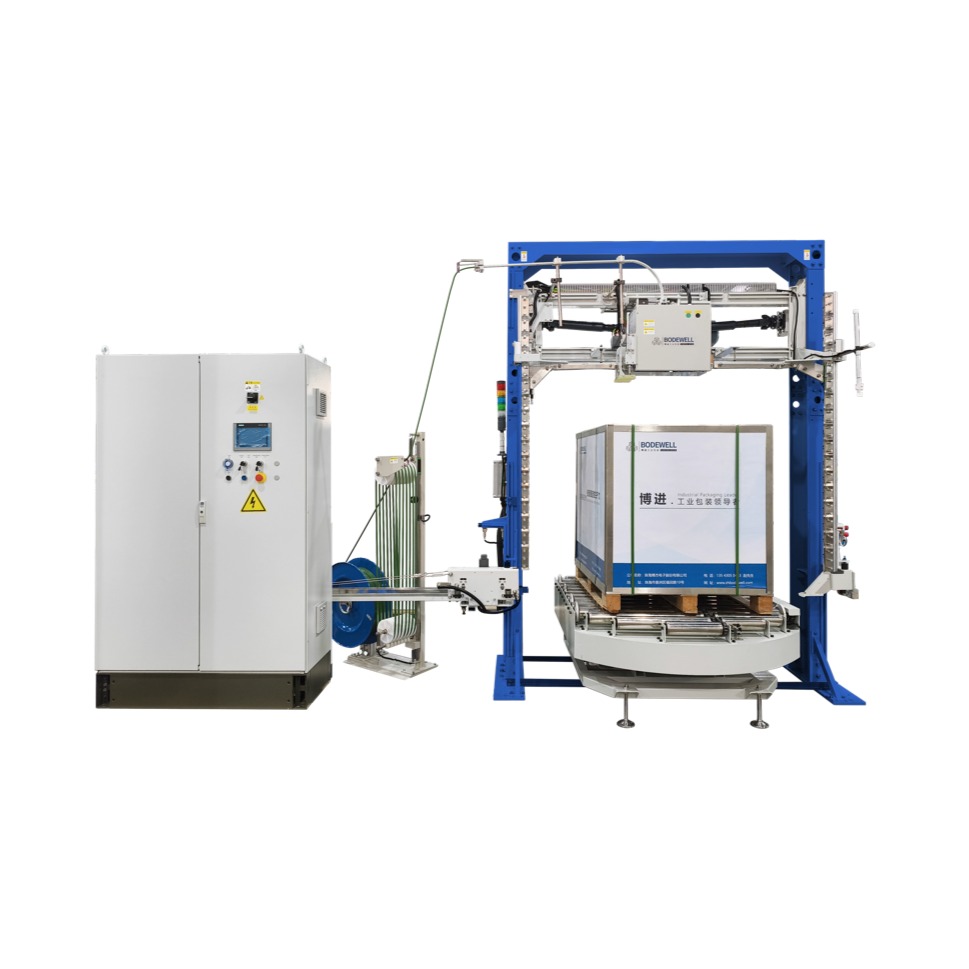 Automatic Vertical Strapping Machine With <em style="color: #710A0C;">Rotary Table</em>
