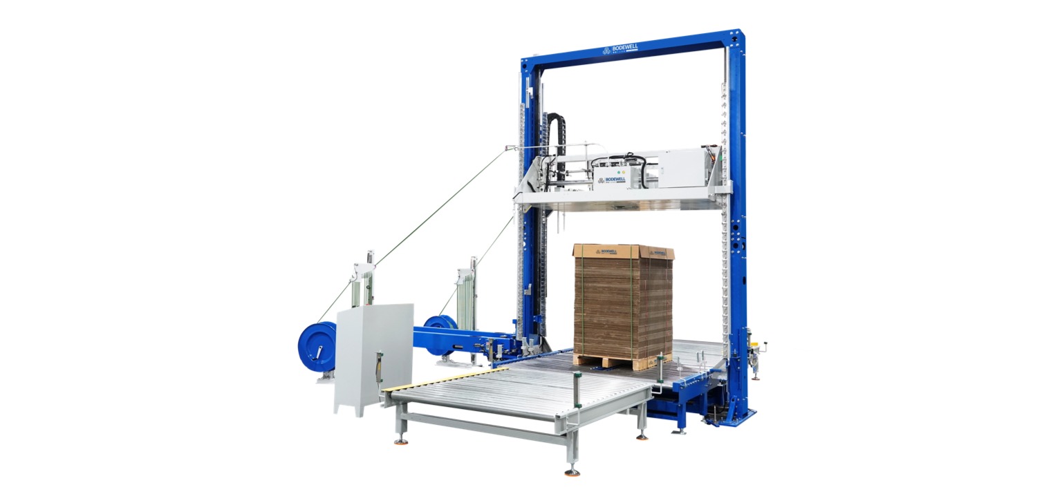 Vertical Strapping with Dual Heads/Compression/Cross Lifting Rotary Table