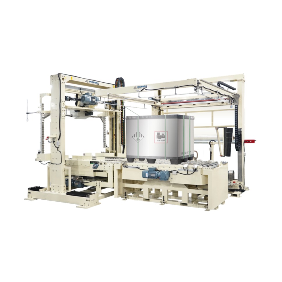 Aotumatic Movable Vertical Strapping Machine with <em style="color: #710A0C;">Rotary Table</em>