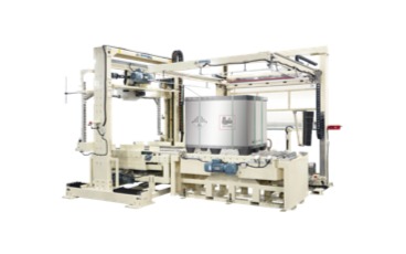 Aotumatic Movable Vertical Strapping Machine with <em style="color: #710A0C;">Rotary Table</em>