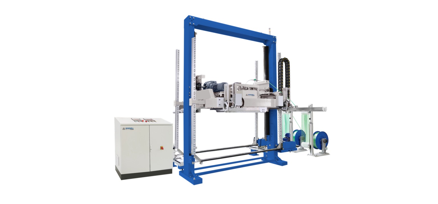 Vertical Strapping with Dual Heads/Compression/Corner Dispenser
