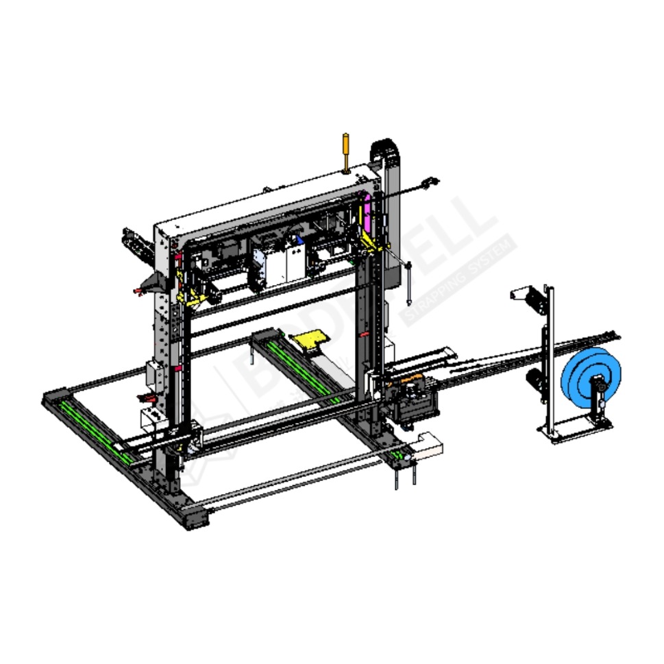 Automatic Vertical Strapping Machine with <em style="color: #0A6771;">Corner Dispenser</em>