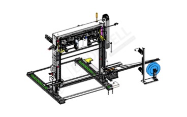 Automatic Vertical Strapping Machine with <em style="color: #0A6771;">Corner Dispenser</em>